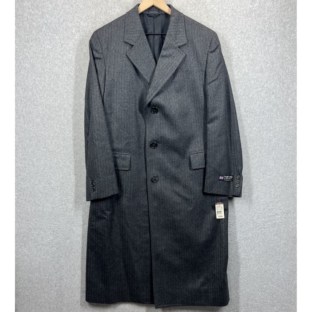 Gerald Austin Overcoat Mens‎ 40R Gray Herringbone Wool Blend NWT
